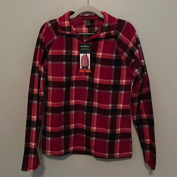 Womens‎ Eddie Bauer 1/4 zip Fleece pullover NEW MEDIUM - Picture 1 of 3